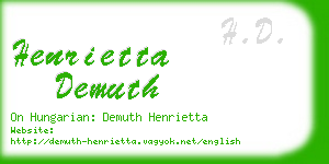 henrietta demuth business card